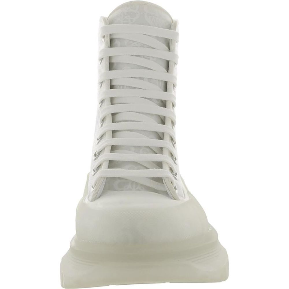 Alexander McQueen Womens Ivory Lifestyle Chunky Transparent Booties Shoes New - Picture 2 of 3